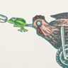Toy Duck + Chicken postcard