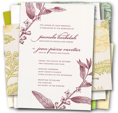 Korbelak/Ravetier wedding invitation sample