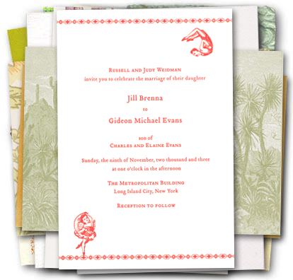 Weidman/Evans wedding invitation sample