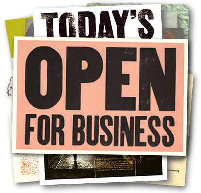 Open for Business card